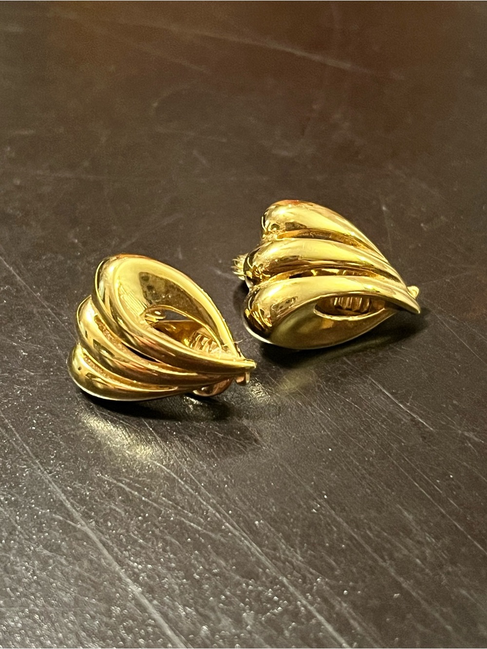 Monet Gold-Tone Sculpted Clip-On Earrings